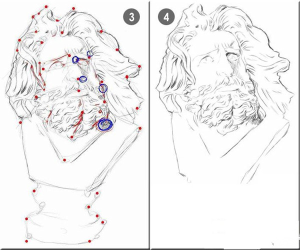 超詳細(xì)的馬賽素描石膏頭像步驟